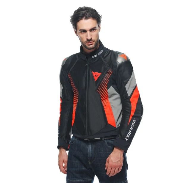 Dainese Super Rider 2 Absoluteshell Jacket Black Dark Gull Gray Fluo Red